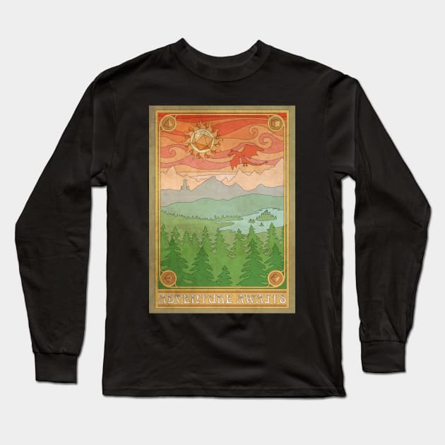 Adventure Awaits Long Sleeve T-Shirt by Natural 20 Shirts